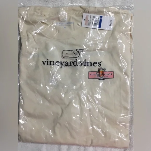 Vineyard Vines Hot Toddy Logo Box Long Sleeve Tee White Cap Grey Size XL - Picture 1 of 1